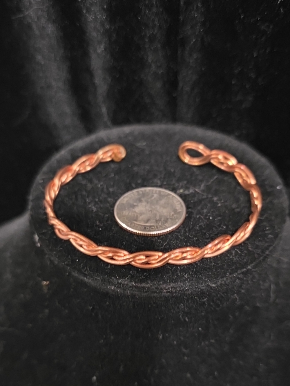 Handcrafted Copper Braided Cuff Bracelet - Copper Tone